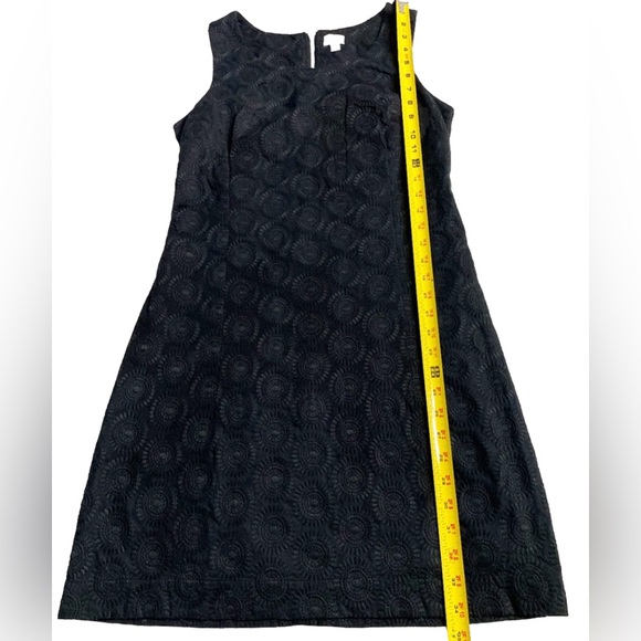 Hatley Textured Shift Mini Dress Women’s 8 Black Sleeveless Zip Back 100% Cotton - Picture 9 of 10